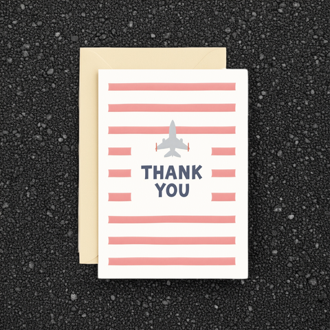Airplane Stripes Thank You Card