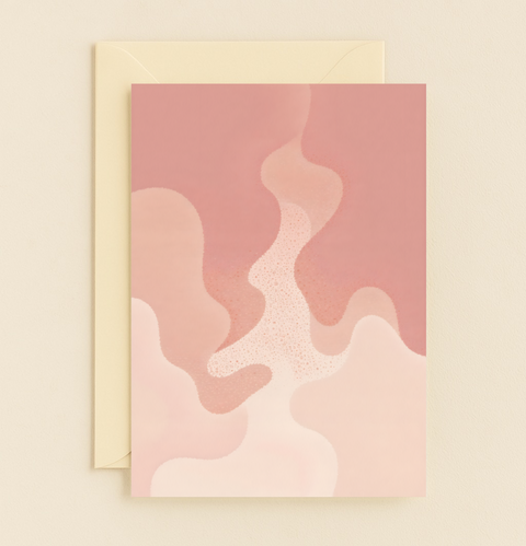 abstract pastel waves art card