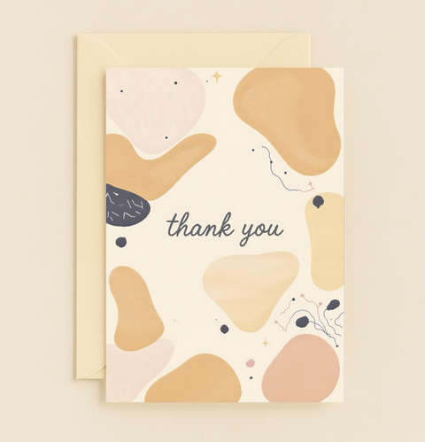abstract shapes thank you card