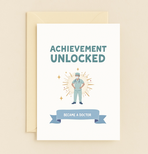 achievement unlocked doctor card