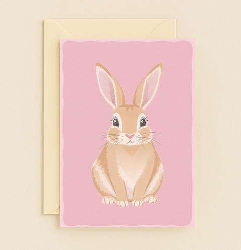 adorable bunny pink card