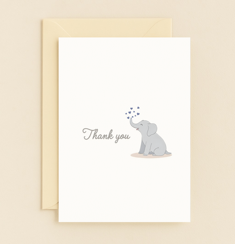 adorable elephant thank you card