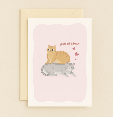 all i knead cute cat card