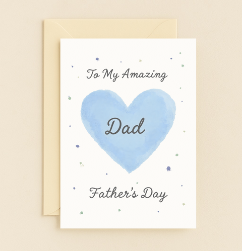 amazing dad blue heart card
