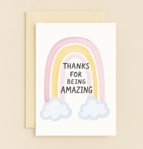 amazing rainbow thank you card