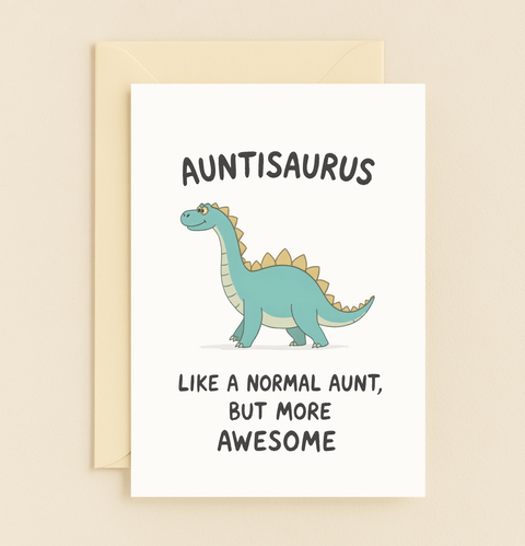auntisaurus funny dinosaur card