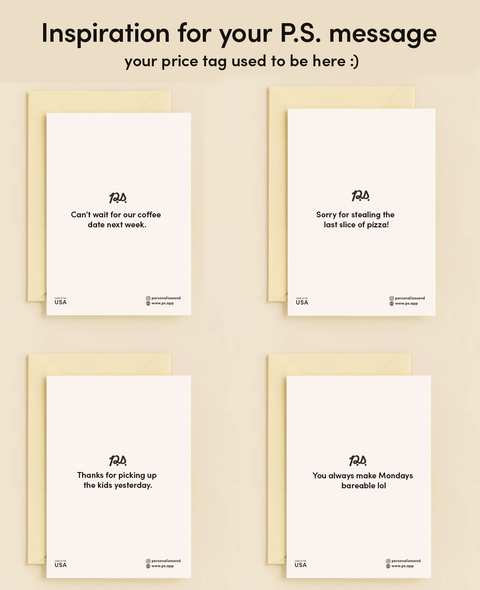 P.S. back of card examples