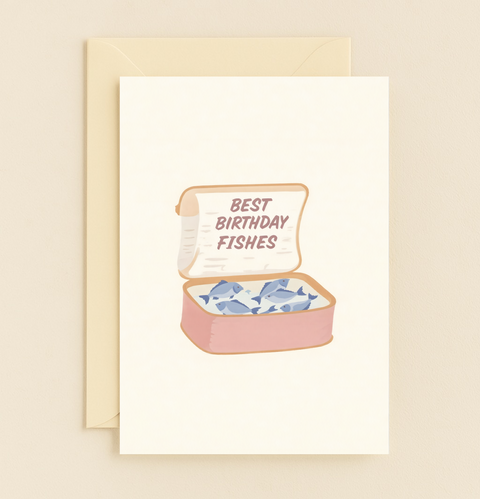 best birthday fishes sardine card