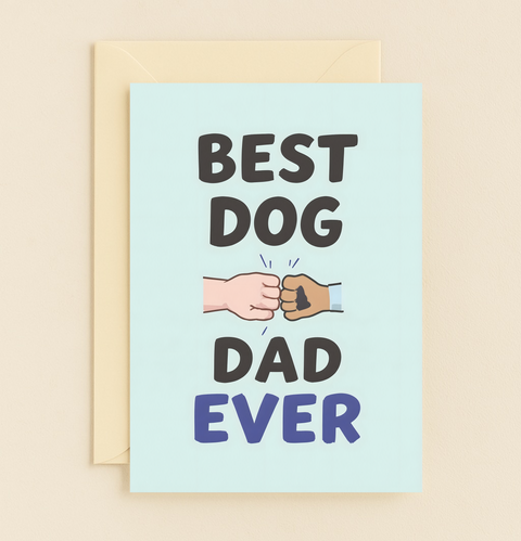 best dog dad fist bump card