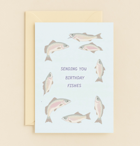 birthday fishes greeting card
