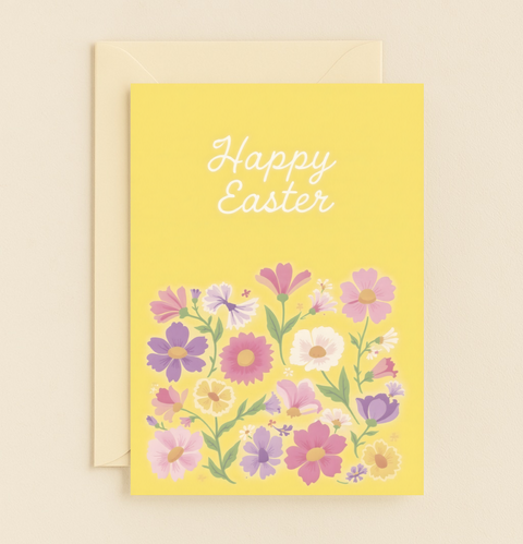 bright floral happy card