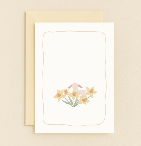 bunny in daffodils spring card