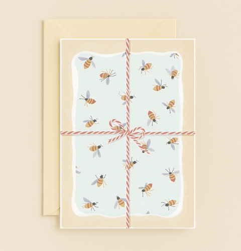 buzzing bees gift wrap card
