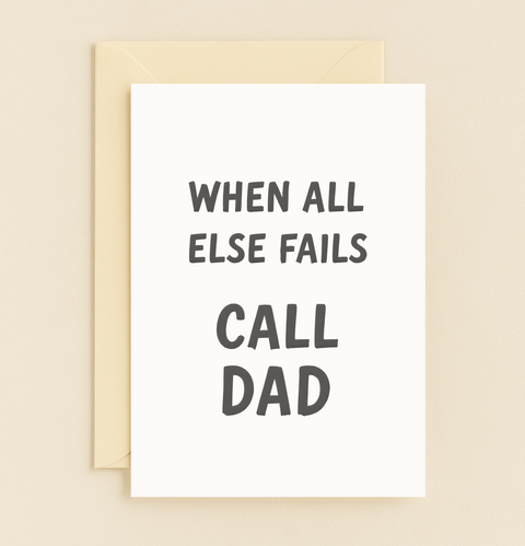 call dad for help card