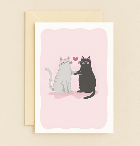 cat couple love card