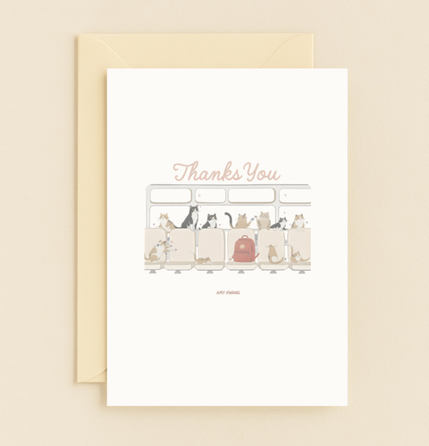cat subway thank you card