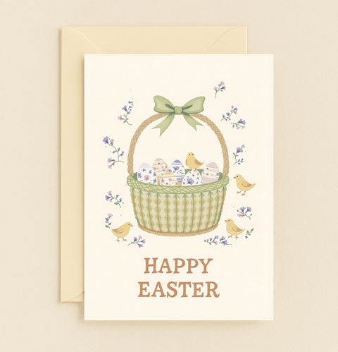 charming springtime basket card