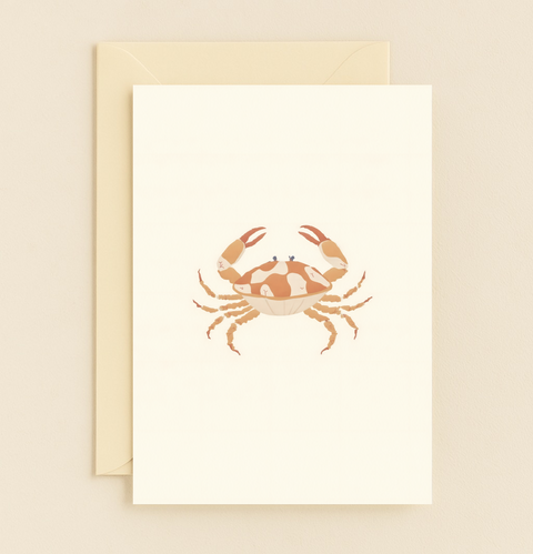 cheerful crab illustration card