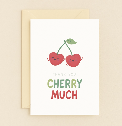 cherry much thank you card