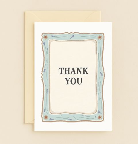 classic border thank you card