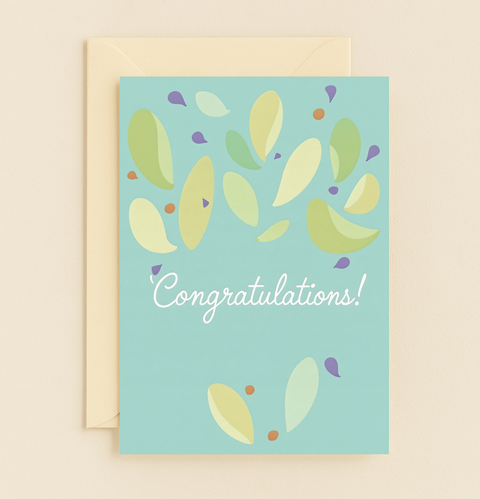 colorful confetti congratulations card