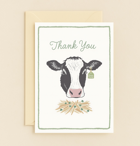 cow thank you country card