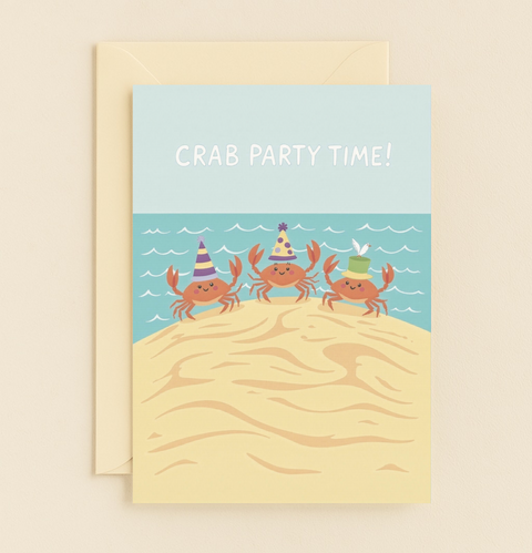 Crab Party Birthday Card
