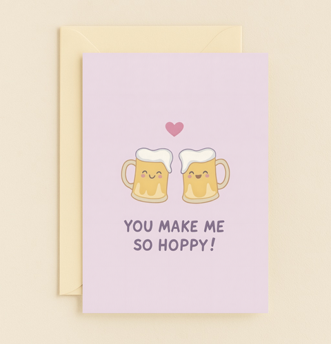 cute beer mugs hoppy card