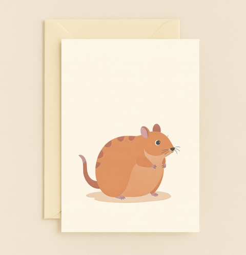 cute chubby hamster illustration card