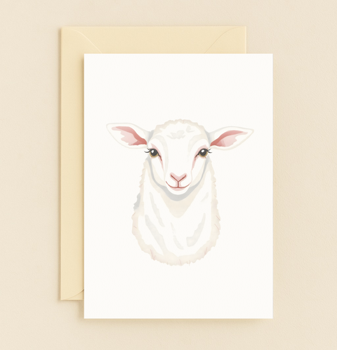 cute lamb illustration card