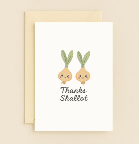 cute thanks shallot card
