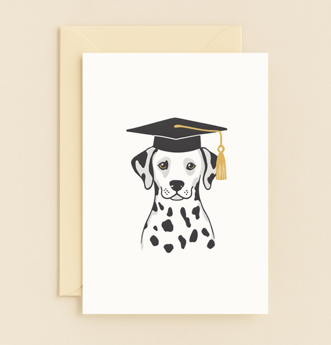 dalmatian graduation dog card