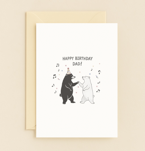 dancing bears birthday card for dad