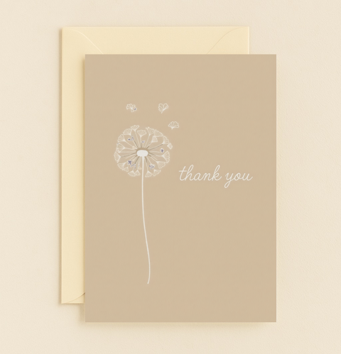 dandelion thank you card