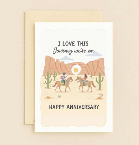desert journey horseback love card