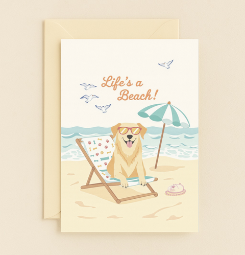 Dog Beach Fun Card