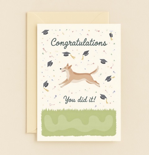 dog graduation joy card