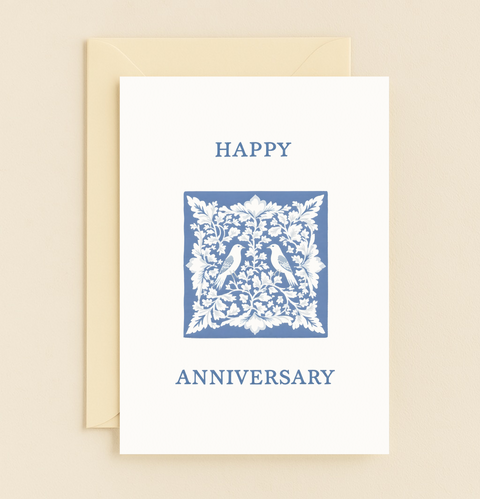 elegant birds floral card