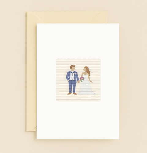 elegant bride and groom wedding card