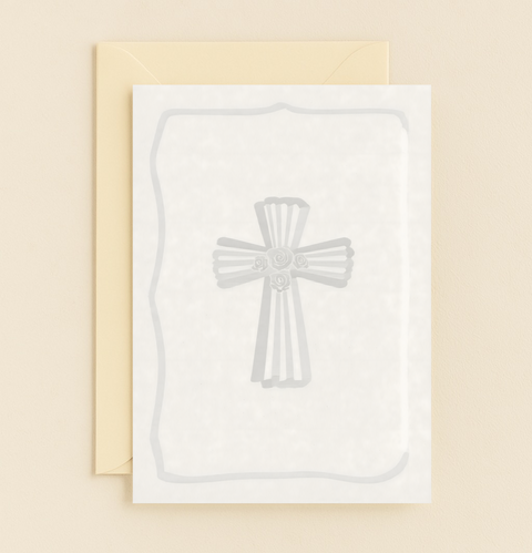 elegant floral cross card