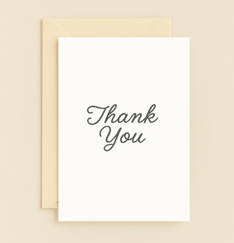 elegant handwritten thank you card