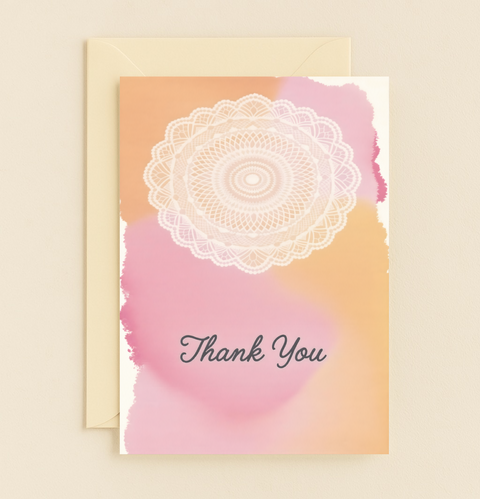 elegant lace thank you card