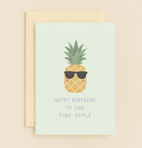 fine apple sunglasses birthday card