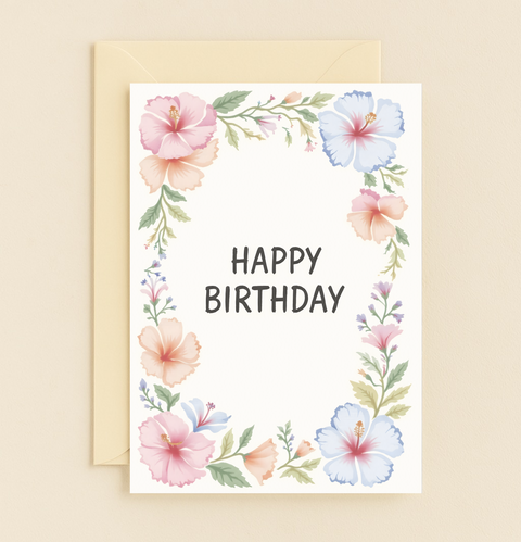 floral blossoms birthday card