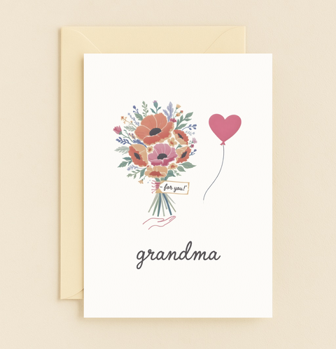 floral love for grandma card