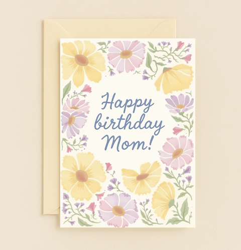 floral mom birthday card