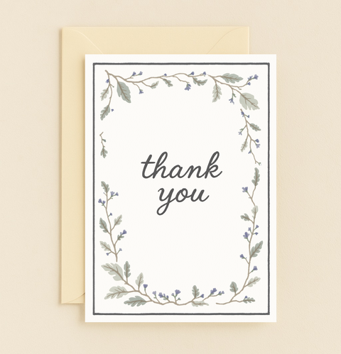 floral thank you card simple elegance