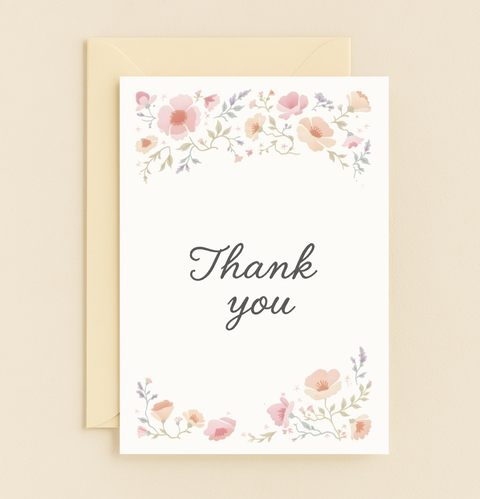 floral thank you card