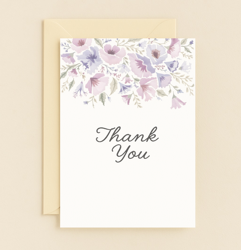 floral thank you greeting card