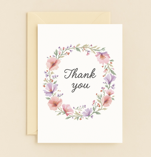 flower circle gratitude card